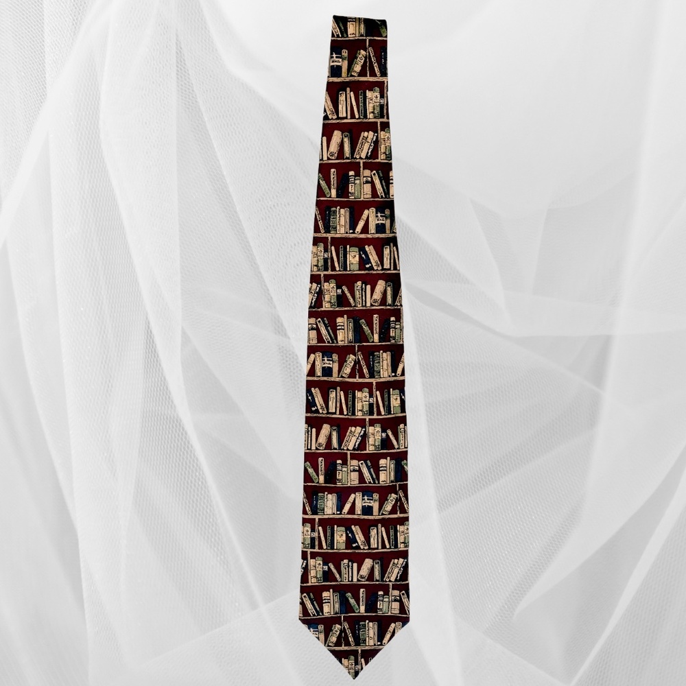Vintage Neck Tie FN Made Exclusively for Crown Books in USA of Imported Fabric
